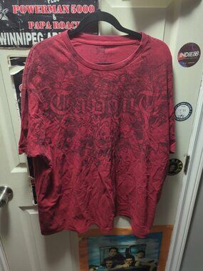 Tapout Brand UFC Shirt Affliction MMA Y2K Style Jnco Tripp 2XL Vintage Red Black